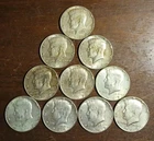 (10) 40% Silver Kennedy Half Dollars 1966-1969 $5 Face Value