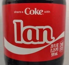 Share A Coke With Ian 2025 Limited Edition Personalized Coca Cola Bottle