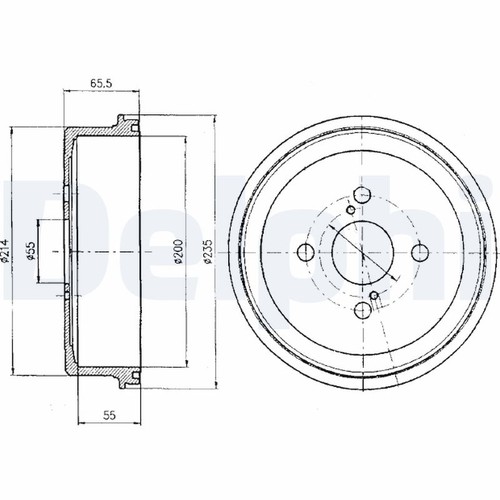 2x BRAKE DRUM BF278 FOR TOYOTA COROLLA/Liftback/Compact 4E-FE 1.3L 4A-F 1.6L - Picture 2 of 8