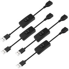 USB Extension Cable Male to Female Extender Cord With On Off Switch 4 PCS