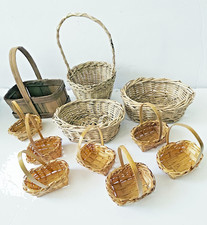 Mini Woven Baskets Mixed Sizes - Lot 11- Rustic Wedding Favors Crafts Dollhouses