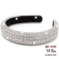 Rhinestone Headband for Women Girls, Hair Bling Crystal Glitter Sparkly Silver