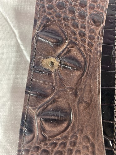 Portafoglio Brahmin Debra Marrone da Polso Melbourne Pelle Croc Goffrato Leggi Desc - Foto 4 di 6
