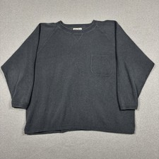 Eddie Bauer Heavy Weight Crewneck Sweater Pullover Mens XL Navy Pocket