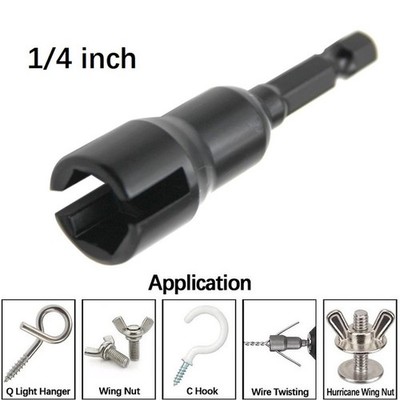 Arbeitsmutter Treiber 0,6 cm Sechskant Schaft 1 Stück 6,35 mm schwarz Stahl Chrom Vanadium