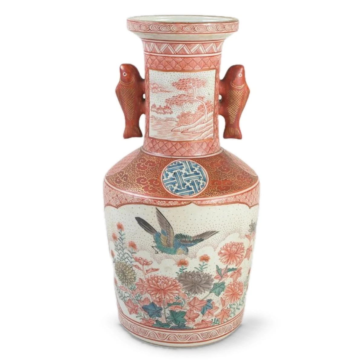 陶瓷多色老式原版古董日本花瓶| eBay