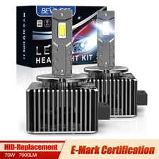 BEVINSEE 2X D1S D1R LED Headlight Bulbs Conversion White 70W 7000LM Bright Lamps