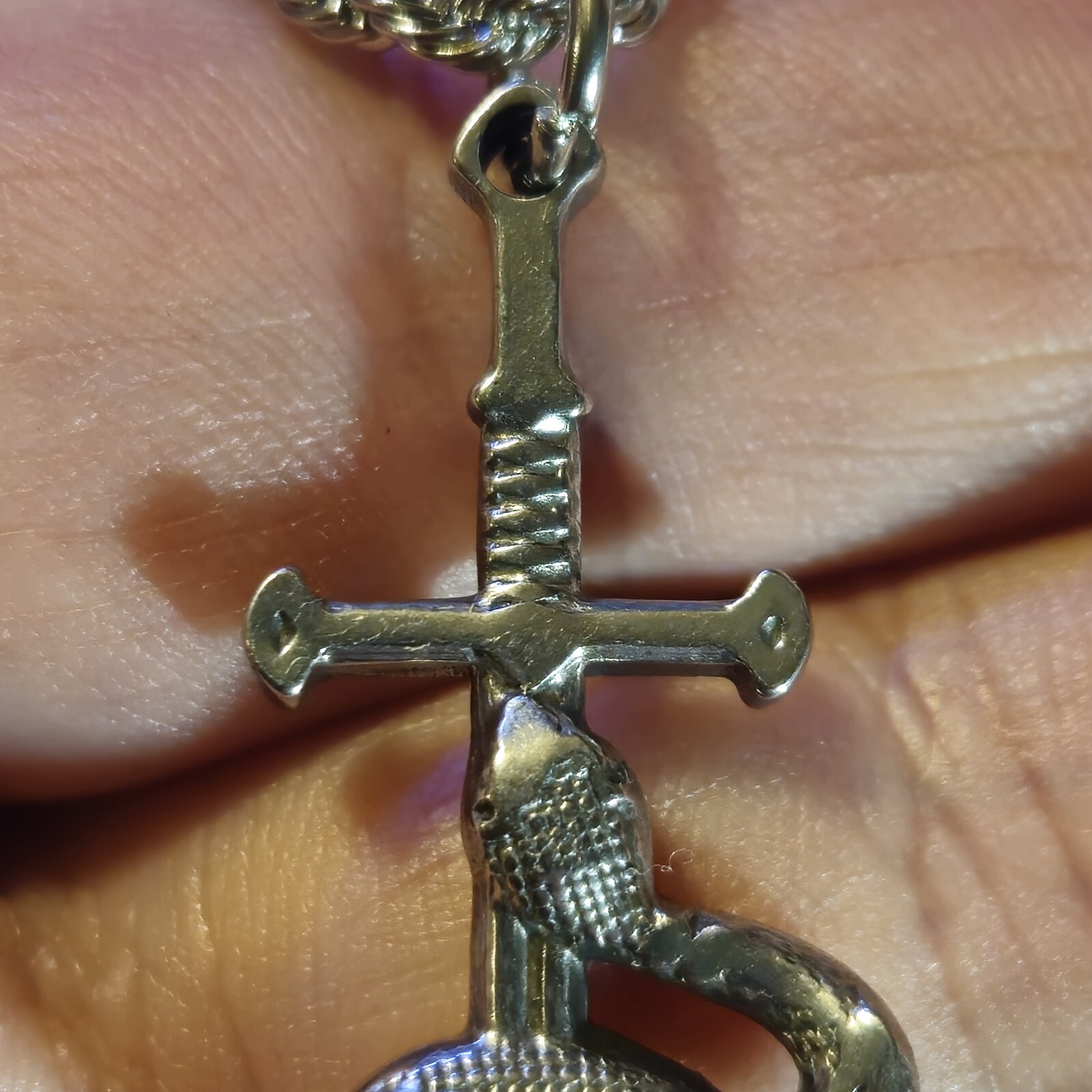 STAINLESS STEEL SWORD & SNAKE Pendant Charm / 18"-24" CHAIN 3MM NECKLACE