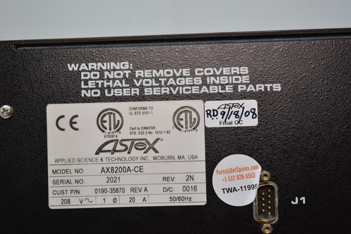 okano 0190-35870 / OZONE GENERATOR, HI-CON, CE MARK ASTEX AX8200A