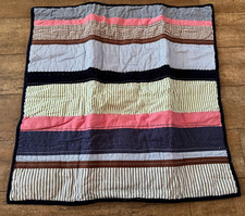 Pottery Barn Kids Patchwork Madras Stripes Quilted Euro Pillow Sham bedding