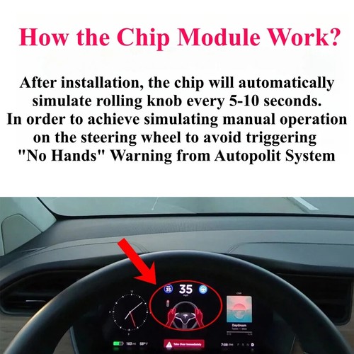 Assist Auxiliary Chip For Tesla Autopilot Nag Elimination Module Steering Wheel - Picture 2 of 20