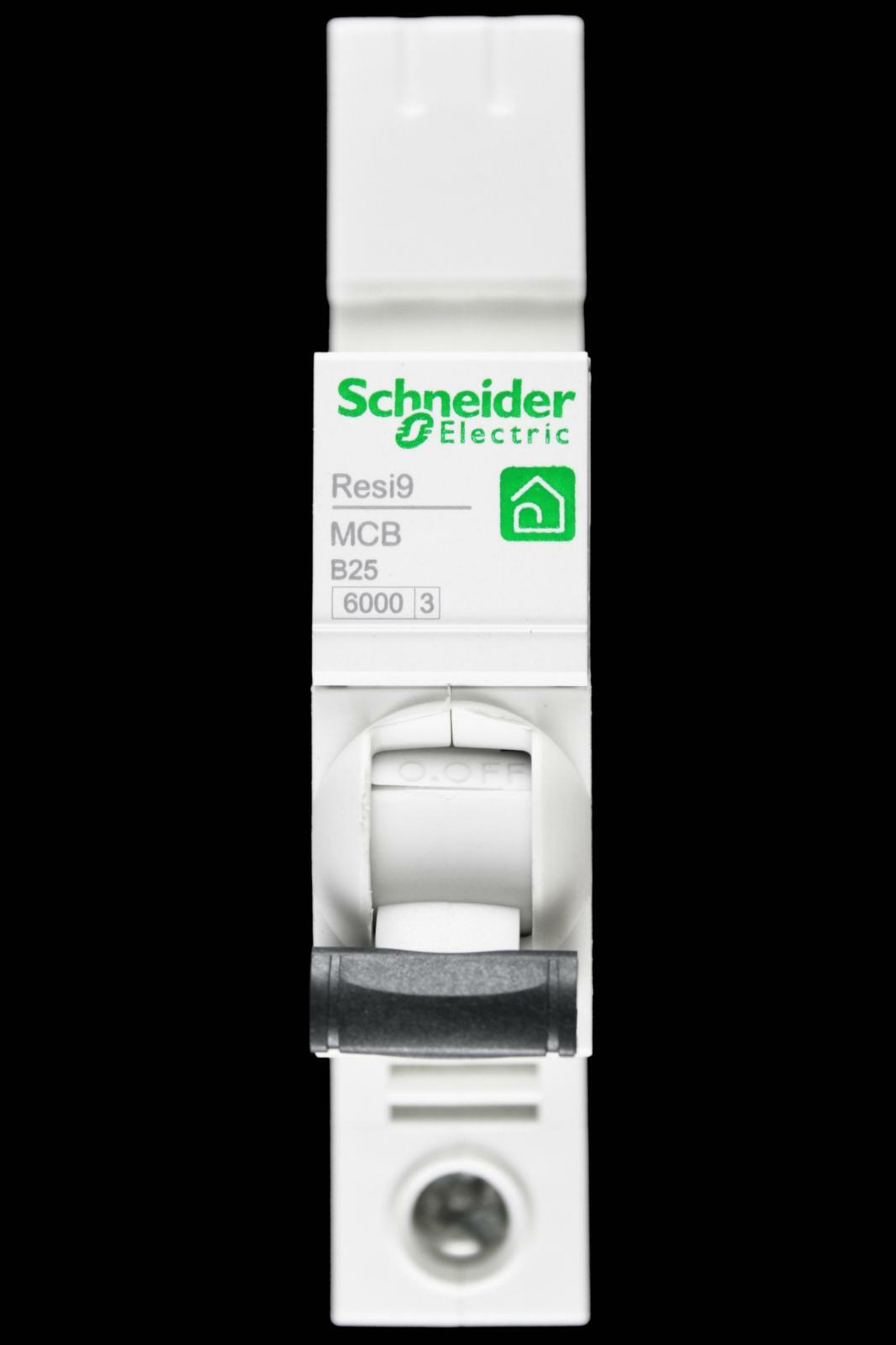 SCHNEIDER 25 AMP TYPE B 6kA MCB CIRCUIT BREAKER RESI9 R9F87125
