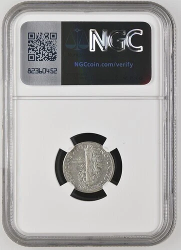 1943 San Francisco Merucry Dime 10 Cents NGC XF 40 - Image 2 of 2