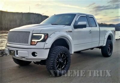 Paintable Black 09-14 Ford F150 Pocket Rivet Bolt Fender Flares Full Set 4