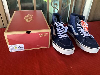 NWB Vans Fillmore Hi Men's Size 13 Blue Suede Canvas Skate Shoes Sneakers