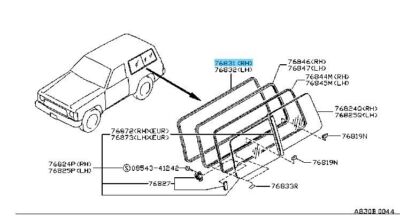 NISSAN OEM SAFARI HARDTOP Y60 91-95 Side Window Weather Strip RH