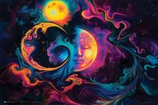 Ocean, Moon & Sun by Shawna Stewart Non-Flocked Blacklight Poster 36" x 24"
