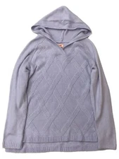 Evri Womens Plus Size Soft Ribbed Purple Lavender Hoodie Sweater