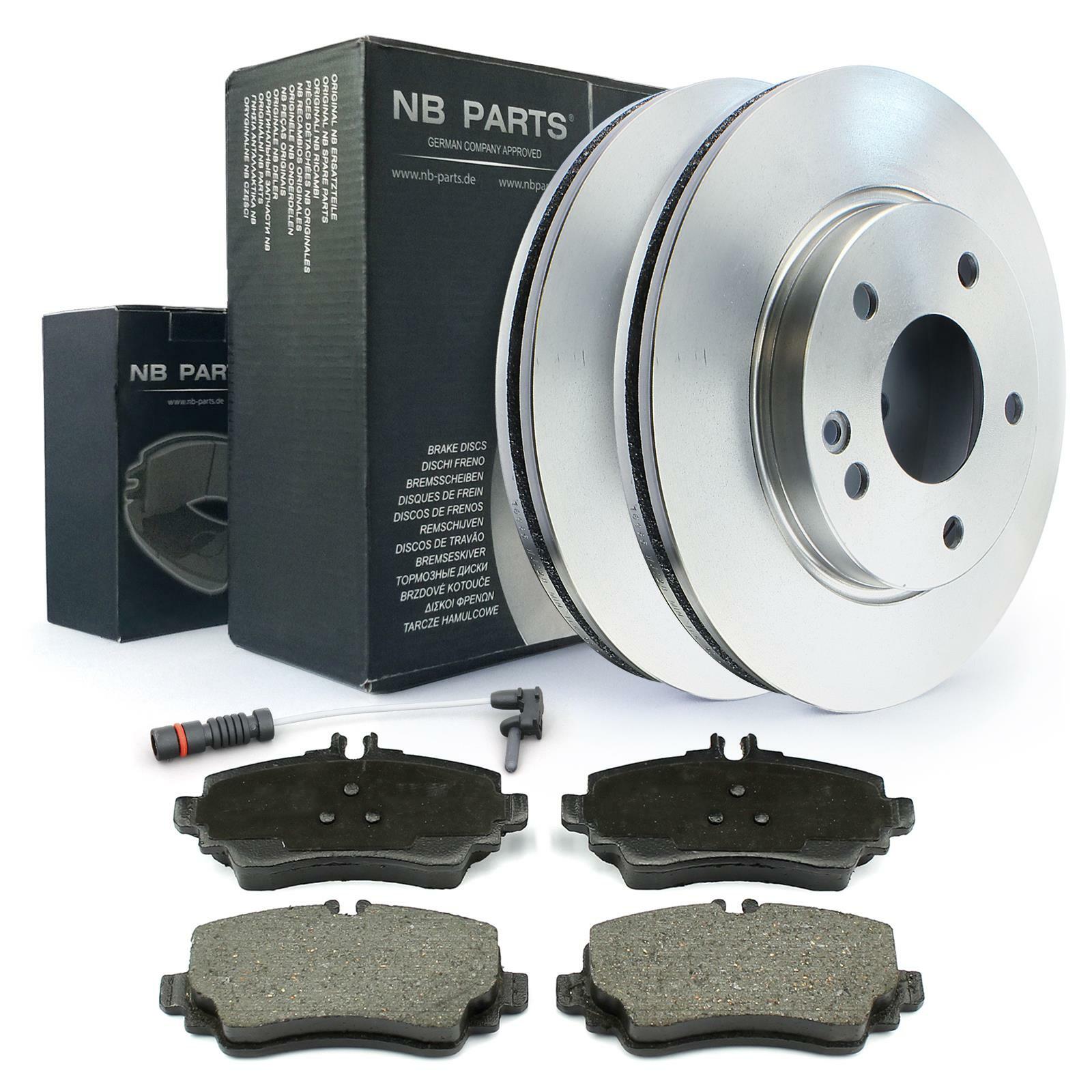 Brake Discs + Brake Pads + Warning Contact Front for Mercedes-Benz A-Class W168