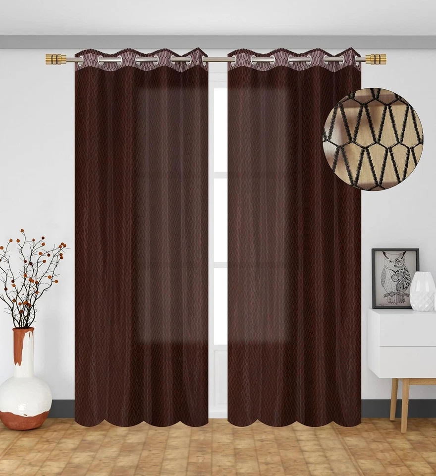 Nuevo Juego de Cortina de Ventana Transparente Red 2 Piezas - 5 pies Foto 2 de 4