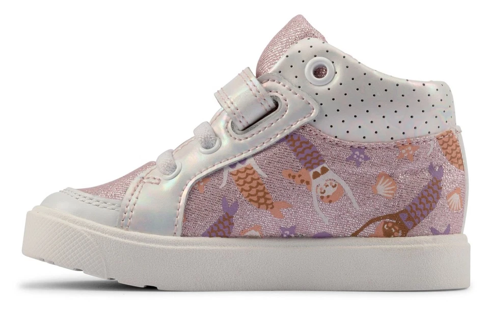 Botas Clarks City Pop de cuero/lona rosa claro para niñas pequeñas nuevas en caja Foto 4 de 4