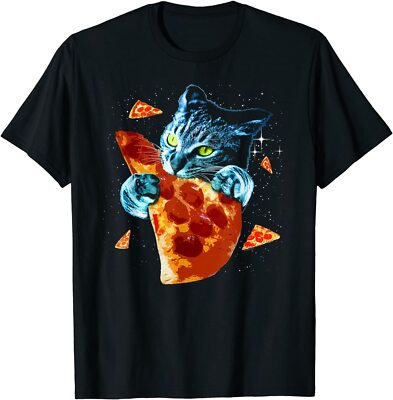 NEW LIMITED Pizza with Cat in Spac3 Premium Great Gift Idea T