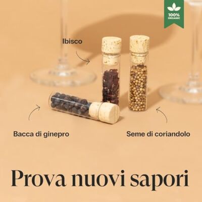 Kit Gin Tonic Regalo Di Cocora - 11 Pezzi Con Calici, Misurino, Spezie E Libro Cocktail - Idea Regalo Compleanno, Matrimonio - Foto 9