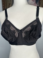 VTG Bali 36C Black Floral Underwire Bra 0180 Sheer Sissy
