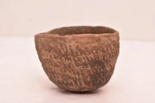 Prehistoric Ancient Anasazi Rare Pottery Bowl Jug Pot Jar Arizona Corrugated 4"