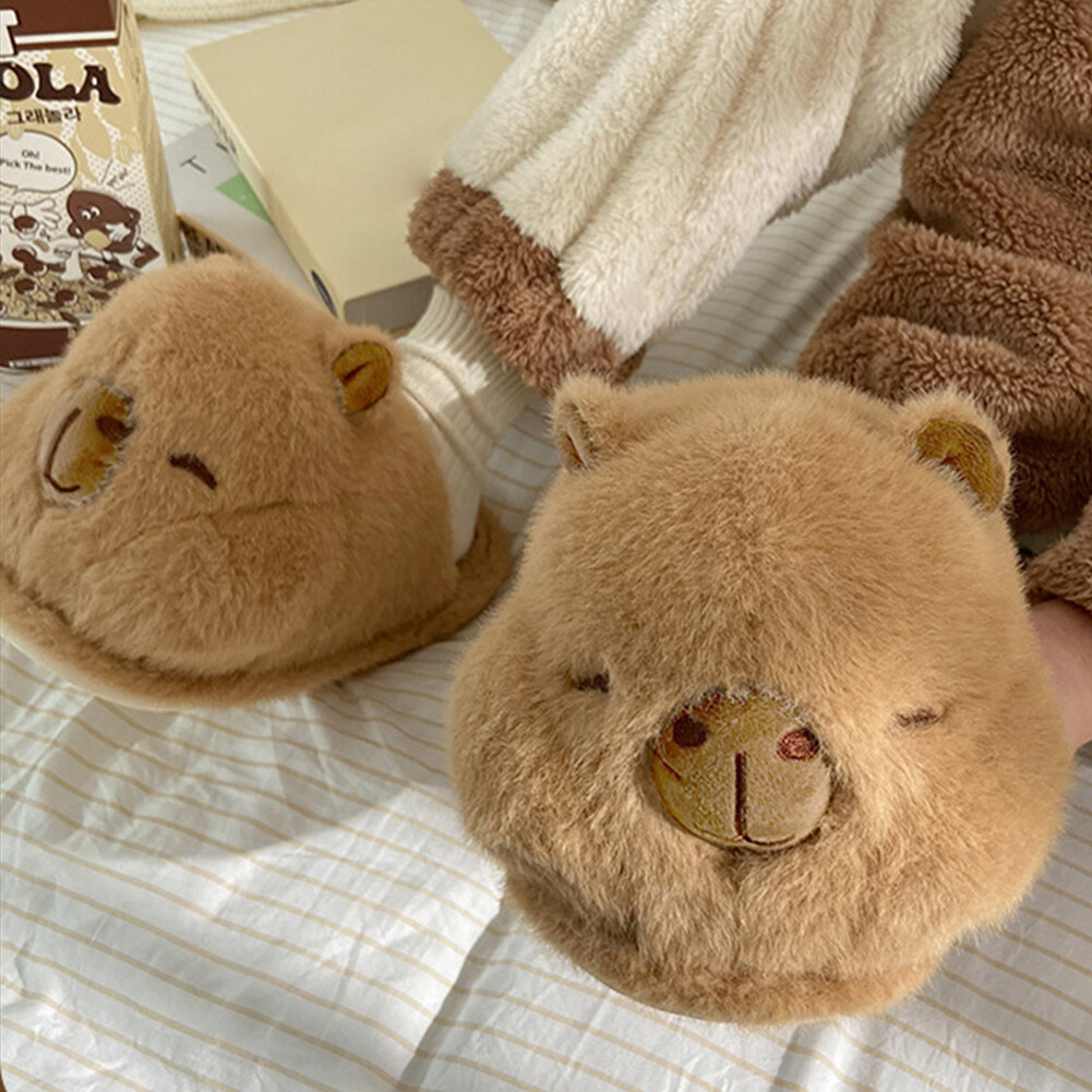 APL Peluche Capybara Pantofole Punta Chiusa Carine Pelose Animali Pantofole per Donna