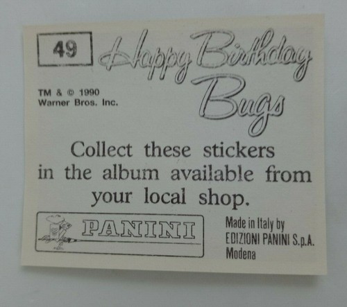 1990 Panini Happy Birthday Bugs (Pick Your Sticker) - Picture 73 of 343