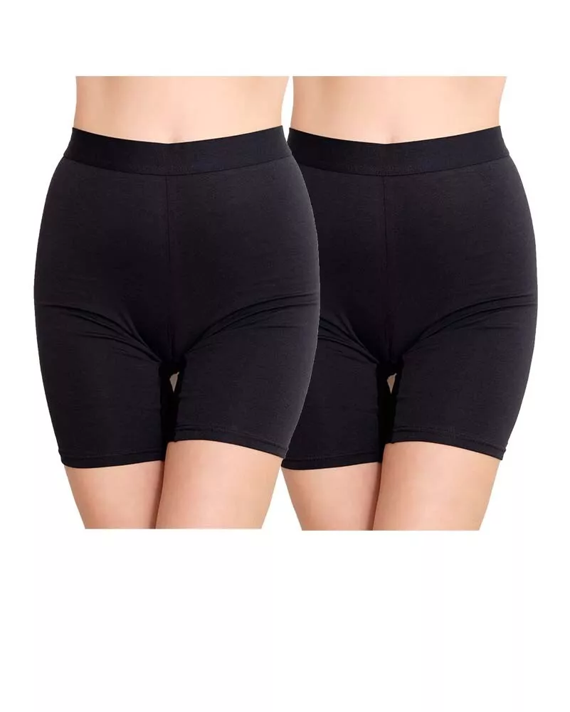 Nabtos Women Black Boyshort Brief Underwear Pack 2 Anti Chafing Long short 3XL