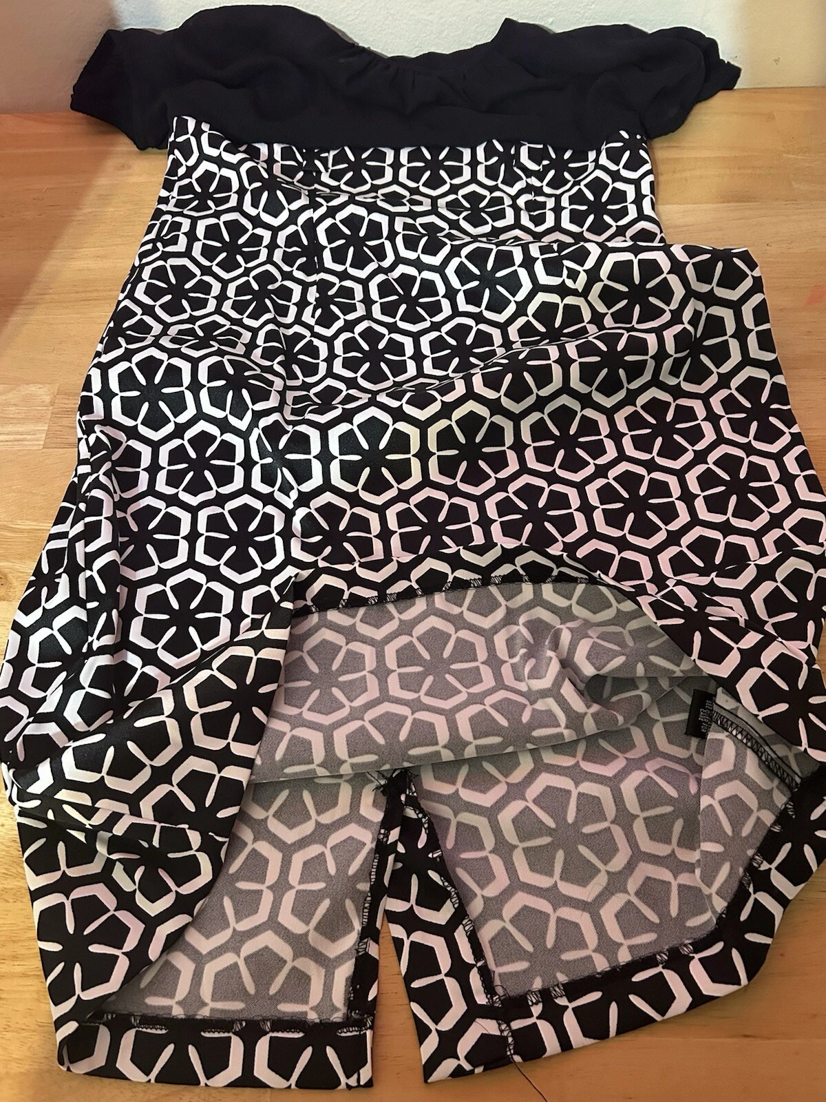 Abito ALYX maniche arricciate nero bianco donna taglia 6