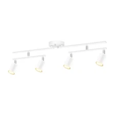 Track Lighting Fixture Ceiling, White Track Light for Kitchen, Modern 4 Light...