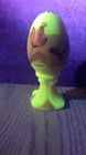 vintage Fenton pink glass egg ltd. edition 1002/3000 H.P. lily glows        Z131