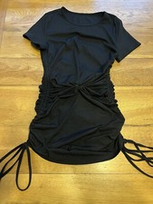 Shein Black Mini Dress With Gathered Sides Size Small Used. Good Condition