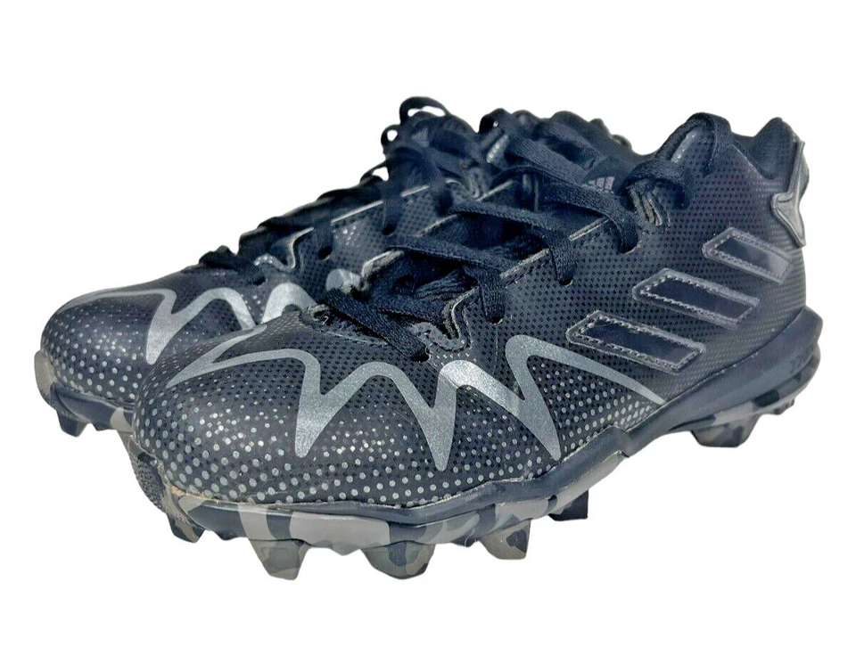 ADIDAS Freak Spark MD Football Cleats Youth Size 2.5 Black And Silver - Image 2 of 4