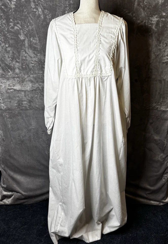 Винтажный Le Voy's платье большой белый макси Prarie скромный высокая талия карманы - Изображение 2 из 4