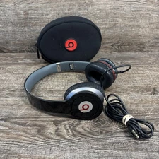 Beats By Dr Dre Solo HD On-Ear Headphones Black Wired With Case Cable Audio