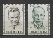 Belgique  n° YT  1603-1604 neuf** année 1971 -  Jules Bordet et Stijn Struvels