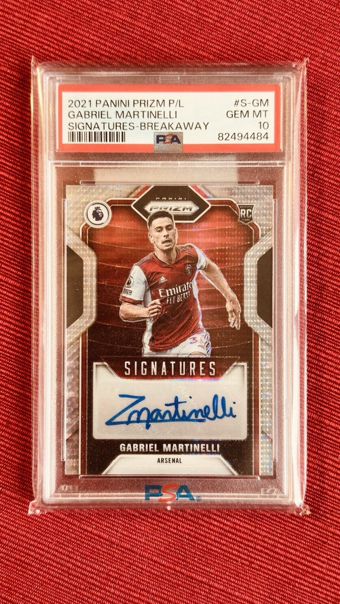 Carte Panini Prizm Premier League 2021 - Gabriel Martinelli Auto / Autographe Rookie (occ)