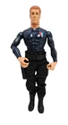 Vintage 1996 Hasbro G.I. Joe Action Man Figure Blue Shirt Black Pants 12" Doll