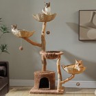 PAWZ Road Modern Cat Tree Tower for Large Cats w/ Real Solid Wood Natural Branch
