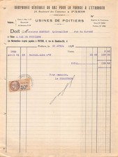 1936 COMPAGNIE DU GAZ USINES DE POITIERS - M MASTERAU QUINCAILLER A POITIE