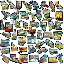 United States Map Fridge Magnets- RV US Individual State-USA Camper Magnet Re...