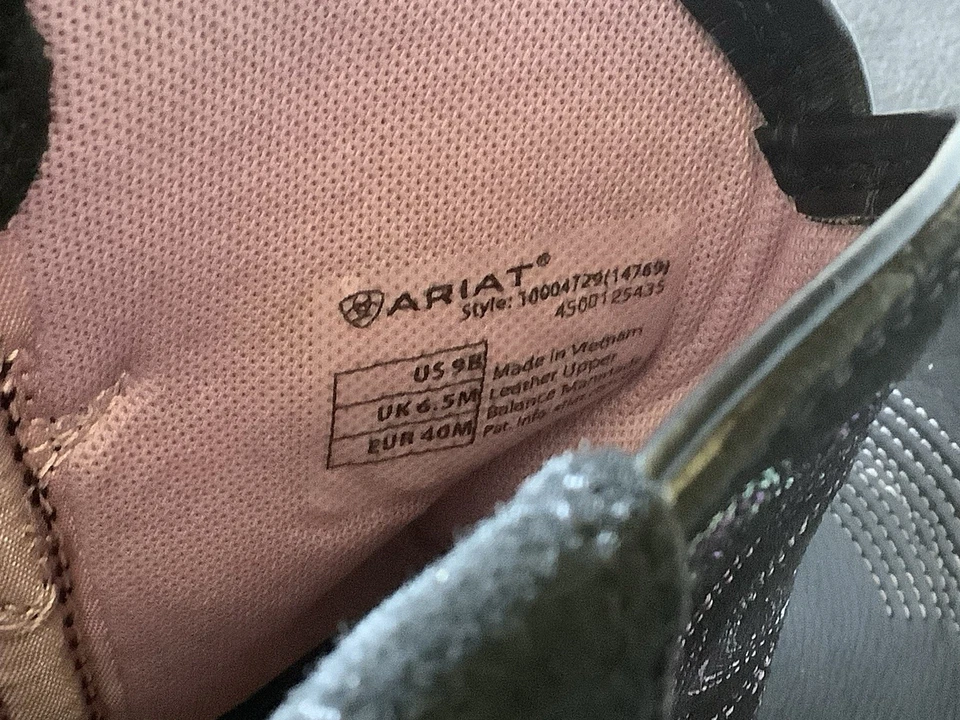 Ariat жира Baby женские ботинки размер 9B черный олень желтовато-коричневый кожаный новый без коробки - Изображение 4 из 4