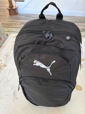PUMA Backpack Color Black Padded Straps Media Pocket Water Bottle Pockets New