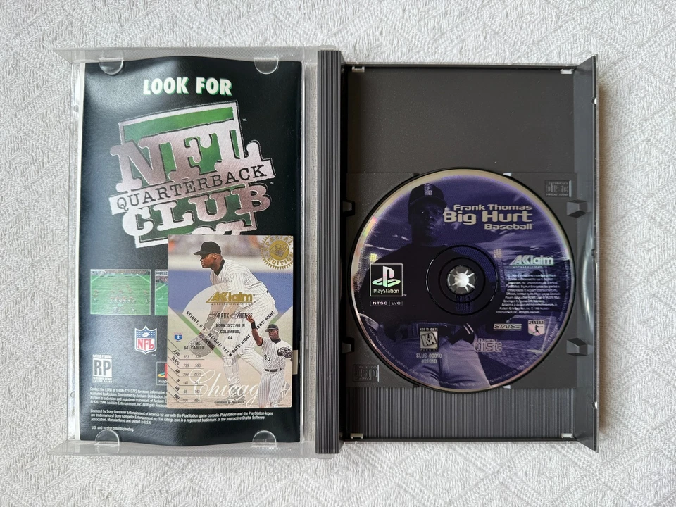 Frank Thomas Big Hurt Baseball PS1 Long Box - NTSC-U/C USA VGC CIB Trading Card - Image 4 of 4