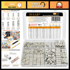 380PCS Non-Insulated Butt Connectors Kit - Marine Grade Tinned Copper Splice Ter
