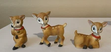 Vintage HOMCO Christmas Reindeer Ceramic Porcelain Figurines Set of 3